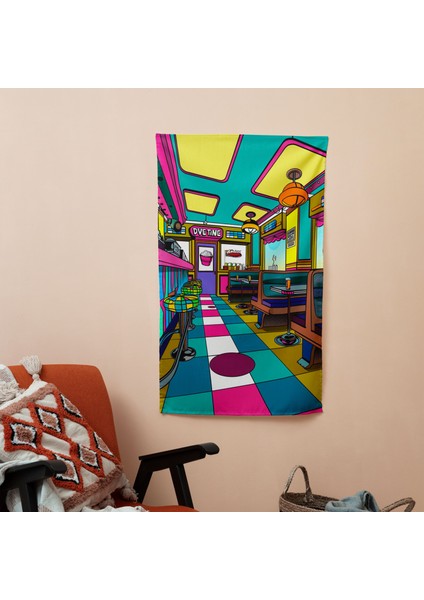 Popart Tarzı Duvar Örtüsü | Ranforce Kumaş | Canlı Renkler | Hafif | Sertifikalı