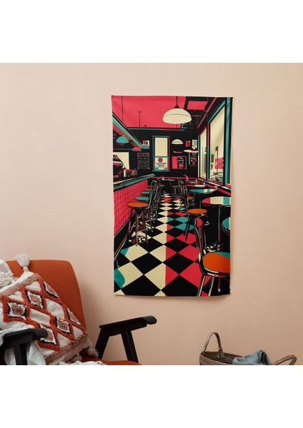 Popart Tarzı Duvar Sanatı Kumaş Örtü - Canlı Renkli Süblimasyon Baskı - Yatak Odası, Oturma