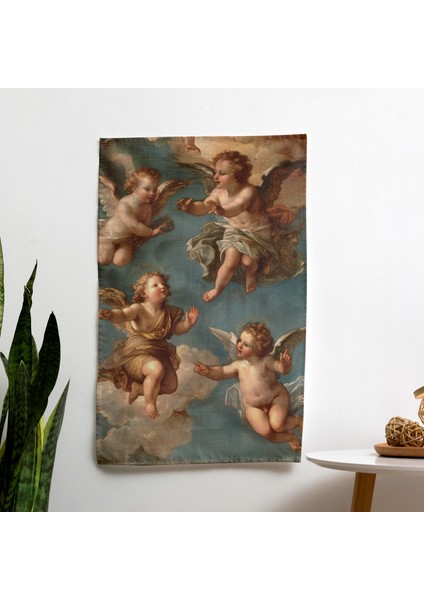 Heavenly Angels Kumaş Duvar Örtüsü - Pamuk Sırtlı, Ranforce Kumaş, Süblimasyon Baskı