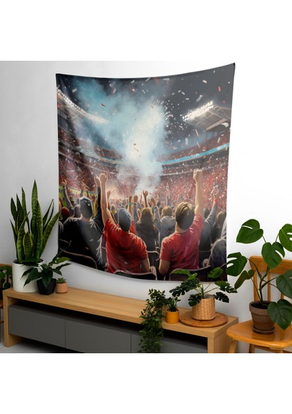 Spor Temalı Futbol Stadyumu Kumaş Duvar Sanatı Örtü - Canlı Renkler, Hafif Yatak Odası ve fiyatları