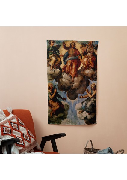 Dini Duvar Örtüsü - Pamuk Sırt, Polyester Ön - Ranforce Kumaş, Canlı Renkler - Raffaello
