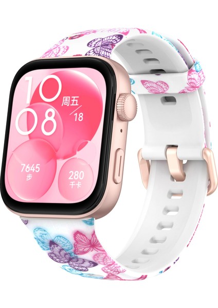 Huawei Watch Fit 4 Pro/Fit 4/ Fit 3 Uyumlu Desenli Silikon Kordon