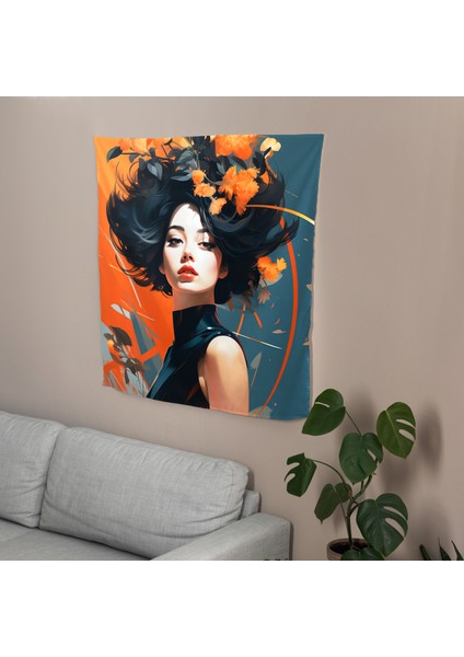 Afrika Savannah Gündoğumu Duvar Örtüsü - Pamuk Arka, Polyester Ön - Canlı Süblimasyon modelleri