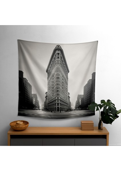 Tek Renkli Simetri Duvar Örtüsü - Pamuk Sırtlı, Süblimasyon Baskılı, Canlı Renkler