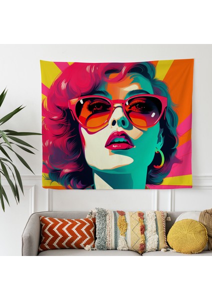 Pop Art Duvar Örtüsü - Canlı Renkler, Pamuk Arka, Polyester Ön, Ranforce Kumaş -