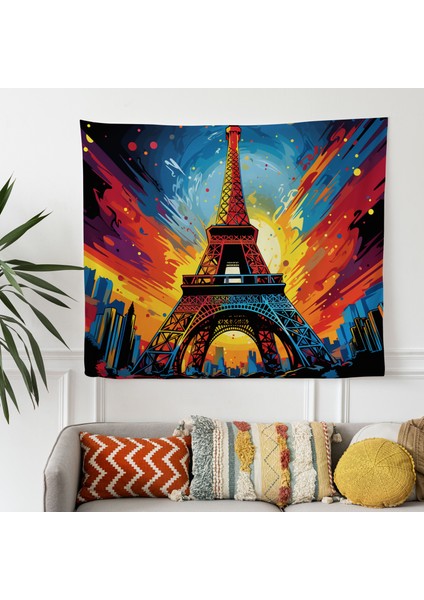 Pop Art Illüstrasyon Duvar Örtüsü - Ranforce Kumaş Üzerine Canlı Süblimasyon Baskı -