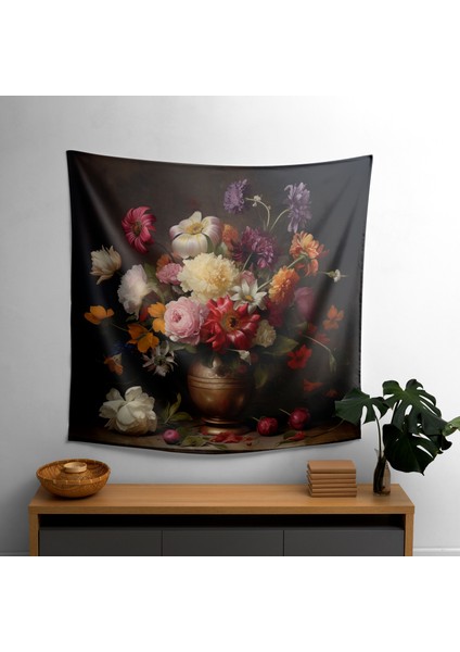 Klasik Yağlıboyadan Ilham Alan Duvar Örtüsü - Pamuk Sırt, Polyester Ön, Ranforce Kumaş,