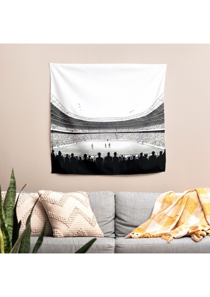 Minimalist Futbol Stadyumu Kumaş Duvar Sanatı Örtü - Ranforce Kumaş, Canlı Renkler fiyatları