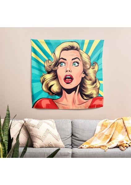 Süper Kahraman Komik Duvar Örtüsü - Canlı Pamuk/polyester Kumaş Sanat Örtüsü