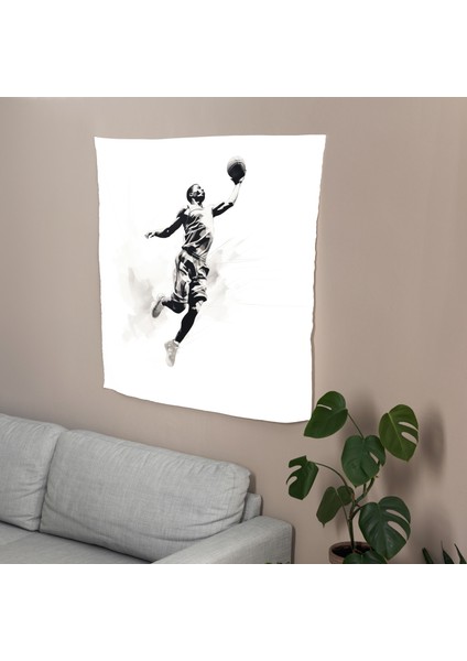 Spor Basketbol Smaç Duvar Örtüsü - Pamuk Sırt, Polyester Ön, Ranforce Kumaş - Canlı Renkler