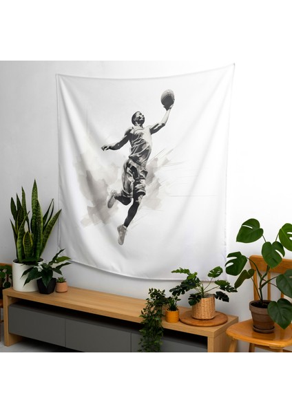 Spor Basketbol Smaç Duvar Örtüsü - Pamuk Sırt, Polyester Ön, Ranforce Kumaş - Canlı Renkler