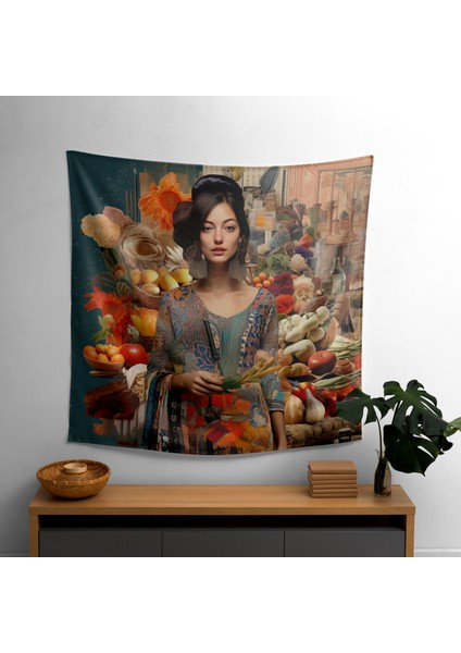 Bohemian Vibes Duvar Örtüsü - Pamuk Arka, Canlı Polyester Ön - Ranforce Kumaş - Süblimasyon
