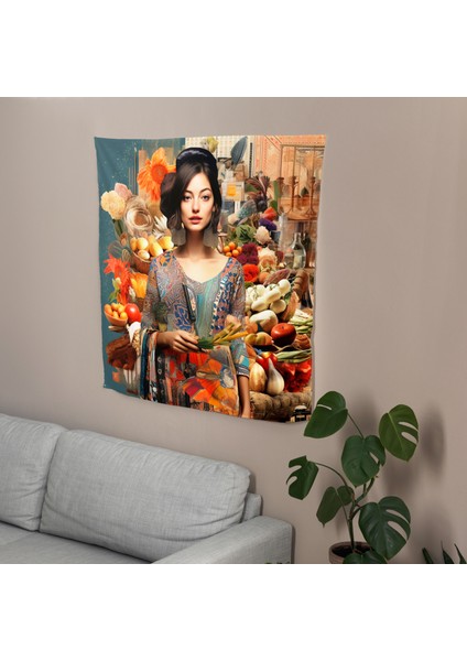 Bohemian Vibes Duvar Örtüsü - Pamuk Arka, Canlı Polyester Ön - Ranforce Kumaş - Süblimasyon