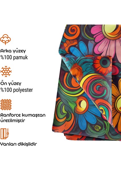 Bohemian Vibes Duvar Örtüsü - Pamuk Arka, Canlı Polyester Ön - Ranforce Kumaş - Süblimasyon
