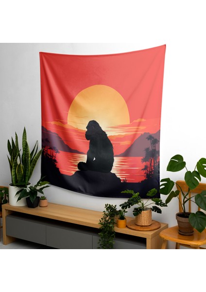 Sakin Goril Kanvas Duvar Örtü - Modern Dekor Için Canlı Pamuk ve Polyester Kumaş Sanat modelleri