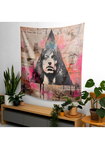 Konser Posterleri Kolaj Duvar Sanatı - Pink Floyd Kumaş Duvar Örtüsü | Canlı Renkler, Süblimasyon