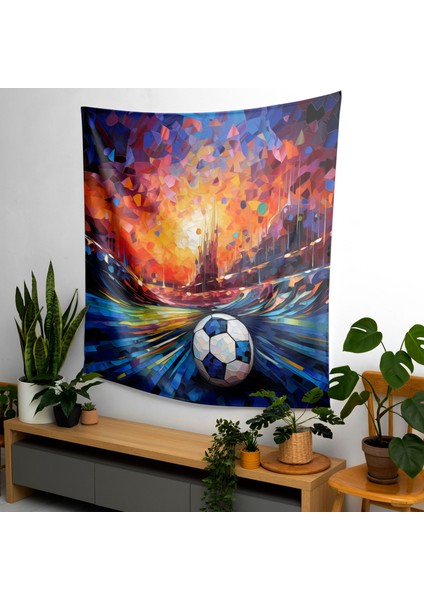 Futbol Mozaik Duvar Örtüsü - Yatak Odası, Oturma Odası ve Yurt Için Canlı Kumaş Sanatı - Hafif, fiyatları