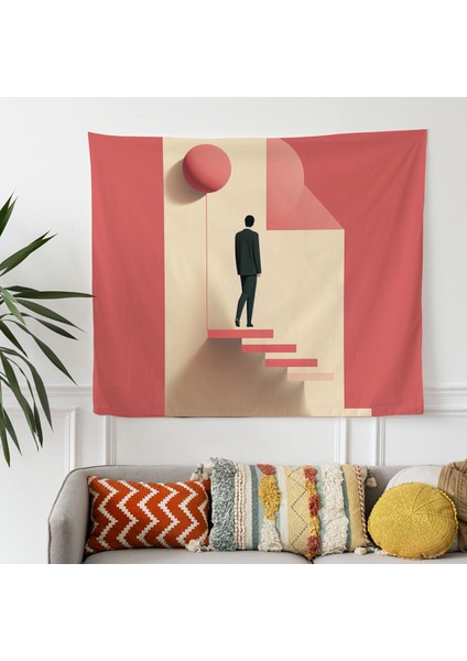 Urban Wanderlust Baskılı Kumaş Duvar Örtüsü - Şık Dekor Için Canlı Ranforce Tasarımı