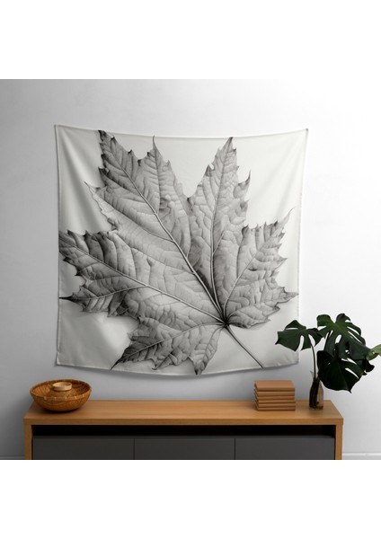 Yapraklar Duvar Sanatı Örtü - Pamuk Sırt, Polyester Ön - Canlı Renkler - Modern Dekoratif