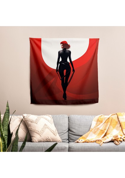 Minimalist Kara Dul Duvar Örtüsü - Pamuk Sırt, Ranforce Kumaş, Canlı Renkler - Modern modelleri