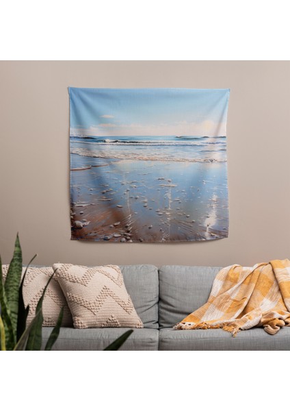 Zen Plaj Duvar Örtüsü - Pamuk Sırt, Polyester Ön - Canlı Renkler, Hafif Kumaş - Yatak modelleri