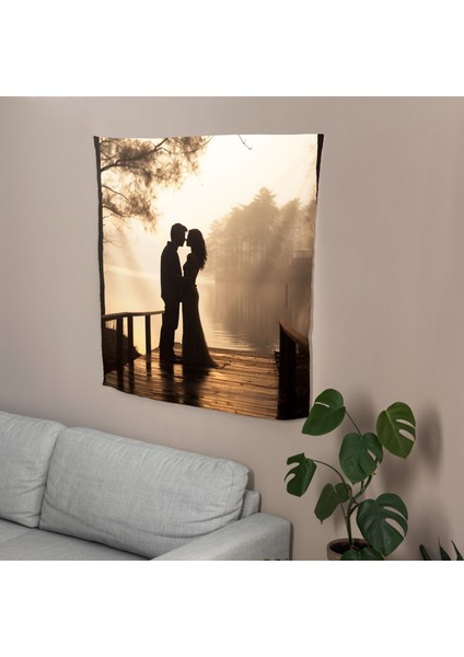 Huzurlu Öpücük Kumaş Duvar Örtüsü - Pamuk Arka, Polyester Ön - Canlı Renkler, Süblimasyon fiyatları