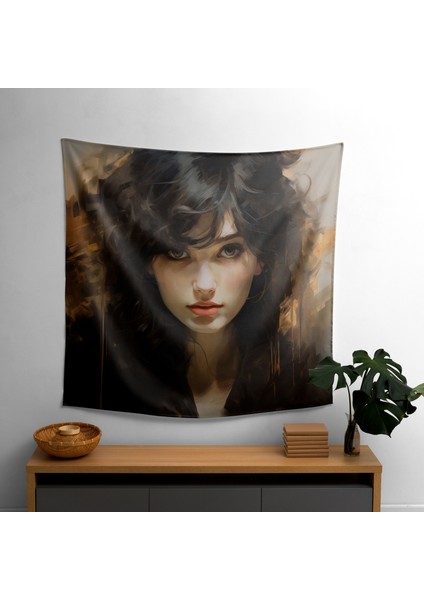 Büyüleyici Gözler - Modern Kumaş Duvar Sanatı Örtü - Canlı Süblimasyon Baskı - Pamuk