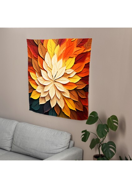 Büyüleyici Yaprak Desenli Duvar Sanatı - Canlı Süblimasyon Baskılı Pamuklu Arka Kumaş modelleri