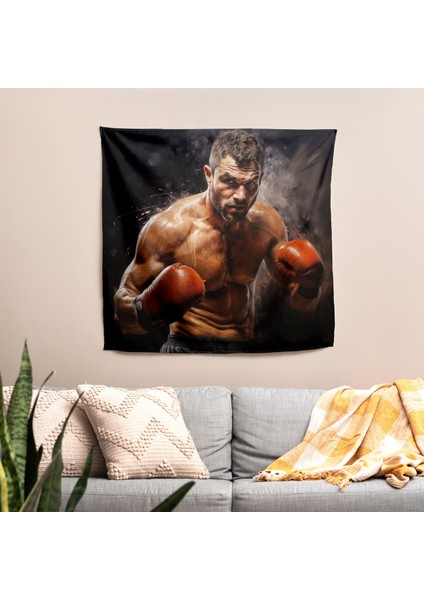 Boks Portre Duvar Örtüsü - Pamuk Sırt, Polyester Ön, Ranforce Kumaş, Canlı Renkler, Hafif fiyatları