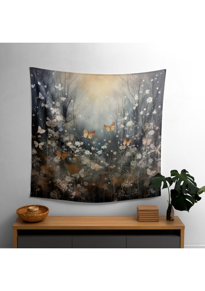 Ethereal Woodland Yaban Hayatı Duvar Örtüsü - Canlı Ranforce Kumaş ve Süblimasyon Baskı