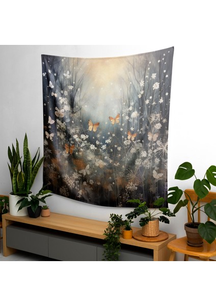 Ethereal Woodland Yaban Hayatı Duvar Örtüsü - Canlı Ranforce Kumaş ve Süblimasyon Baskı