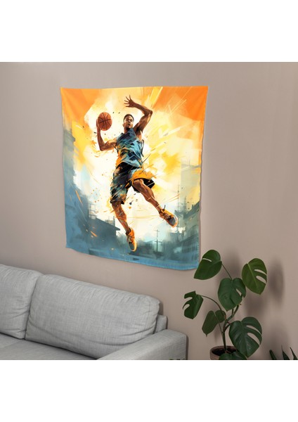 Çağdaş Basketbol Oyuncusu Duvar Örtüsü - Yatak Odası, Oturma Odası Veya Yurt Dekoru Için Canlı fiyatları