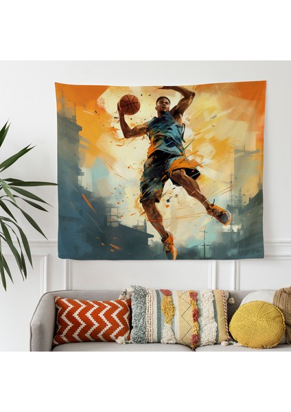 Çağdaş Basketbol Oyuncusu Duvar Örtüsü - Yatak Odası, Oturma Odası Veya Yurt Dekoru Için Canlı modelleri