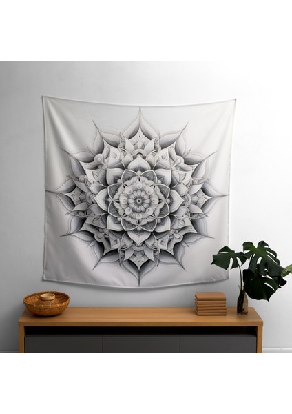 Zen Simetri Duvar Örtüsü - Ranforce Kumaş, Canlı Renkler - Yatak Odası, Oturma Odası, Yurt