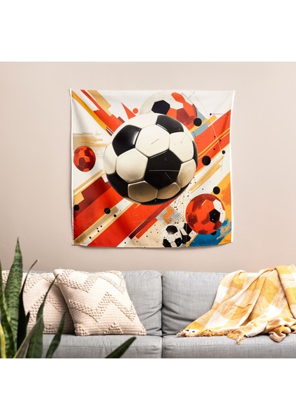 Futbol Kolajı Duvar Örtüsü - Canlı Süblimasyon Baskılı Modern Hafif Kumaş Duvar Sanatı fiyatları