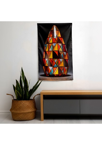 Afrocentric Geometrik Duvar Örtüsü - Pamuk Sırt, Polyester Ön - Canlı Renkler - Yatak fiyatları