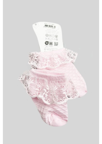 Tüllü Soket Bebek Çorap Pembe