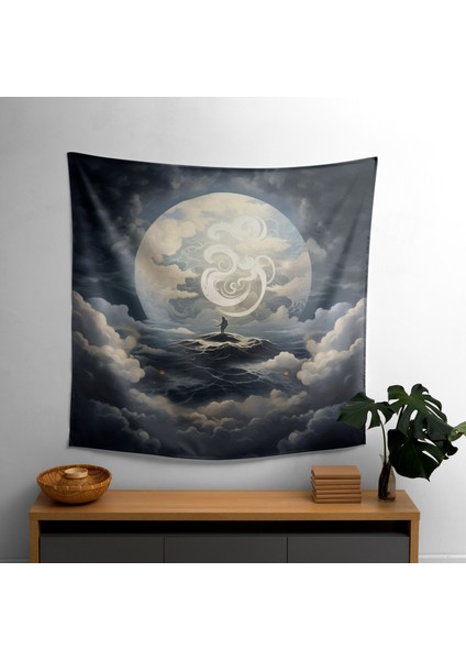 Zen Yin Yang Duvar Örtüsü - Pamuk Sırt, Polyester Ön - Canlı Renkler, Hafif Kumaş -