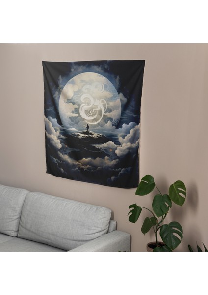 Zen Yin Yang Duvar Örtüsü - Pamuk Sırt, Polyester Ön - Canlı Renkler, Hafif Kumaş -