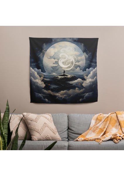Zen Yin Yang Duvar Örtüsü - Pamuk Sırt, Polyester Ön - Canlı Renkler, Hafif Kumaş -
