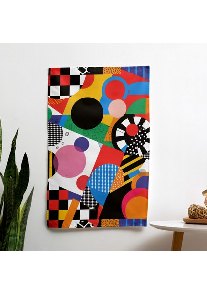 Pop Art Duvar Örtüsü - Pamuk Sırt, Polyester Ön, Canlı Renkler - Yatak Odası, Oturma