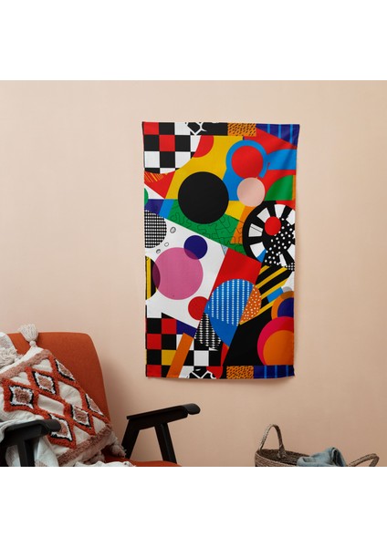 Pop Art Duvar Örtüsü - Pamuk Sırt, Polyester Ön, Canlı Renkler - Yatak Odası, Oturma