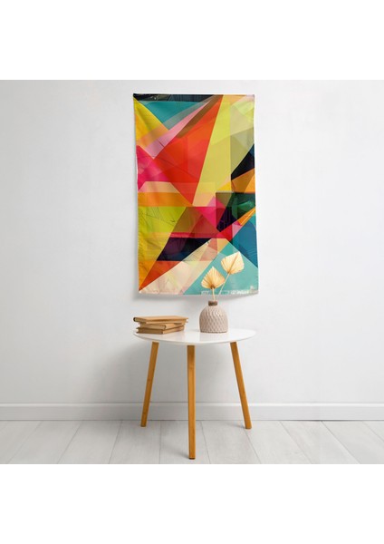 Modern Sanat Duvar Örtüsünde Geometrik Desenler - Pamuk Arka, Polyester Ön, Süblimasyon