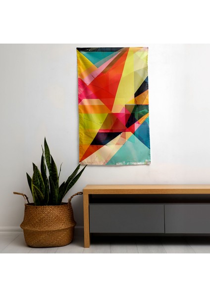 Modern Sanat Duvar Örtüsünde Geometrik Desenler - Pamuk Arka, Polyester Ön, Süblimasyon