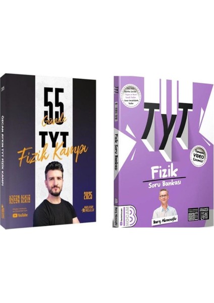 Özcan Aykın 2025 Tyt 55 Günde Fizik Kampı ve Benim Hocam Yayınları 2025 Tyt Fizik Tamamı Video Çözümlü Soru Bankası