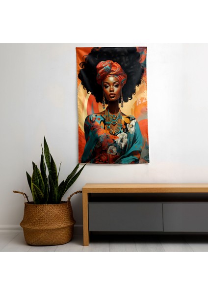 Afro Moda Çeşitlilik Duvar Sanatı - Polyester Ön Taraflı Canlı Pamuk Arka Duvar Örtüsü fiyatları