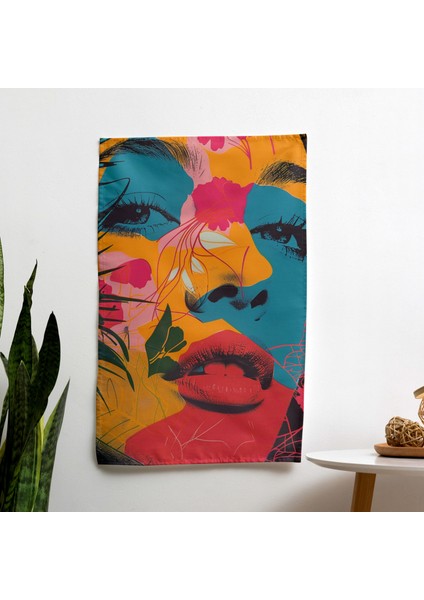 Kaprisli Duvar Sanatı Andy Warhol Motifleri Örtü - Yatak Odası ve Oturma Odası Dekoru Için