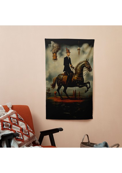 Gerçeküstü Hayvan Karakterleri Duvar Örtüsü - Pamuk Sırt, Polyester Ön - Canlı Renkler