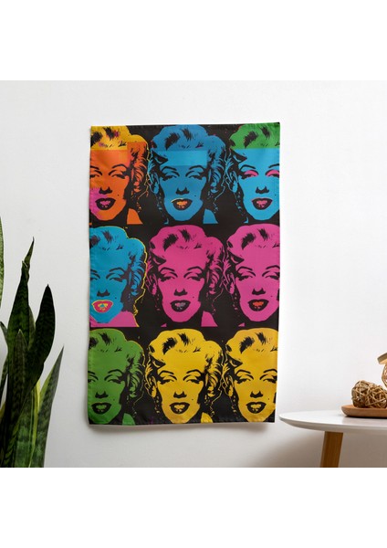 Pop Art Portreleri Baskılı Pamuk Duvar Örtüsü - Yatak Odası, Oturma Odası Veya Yurt Dekoru