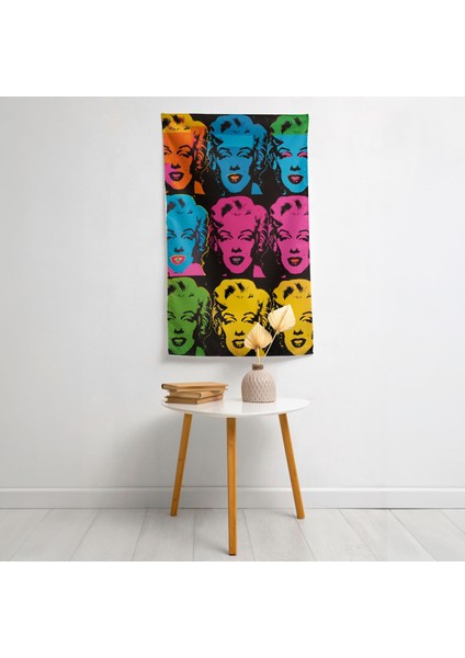 Pop Art Portreleri Baskılı Pamuk Duvar Örtüsü - Yatak Odası, Oturma Odası Veya Yurt Dekoru
